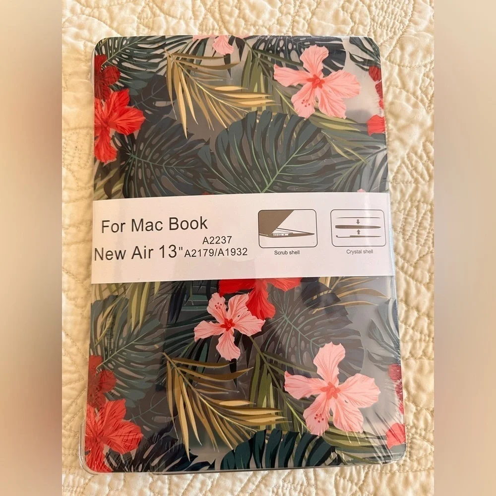 Floral Laptop Shell Cover and matching Bag for MacBook New Air 13”